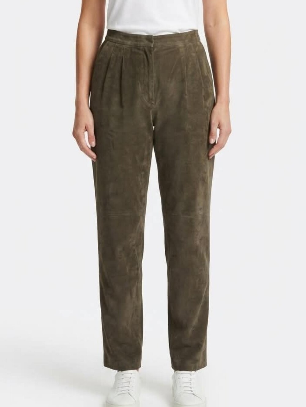 Evan Davies Pants Suede 100% Silky Pig Suede Lined Green Size 12